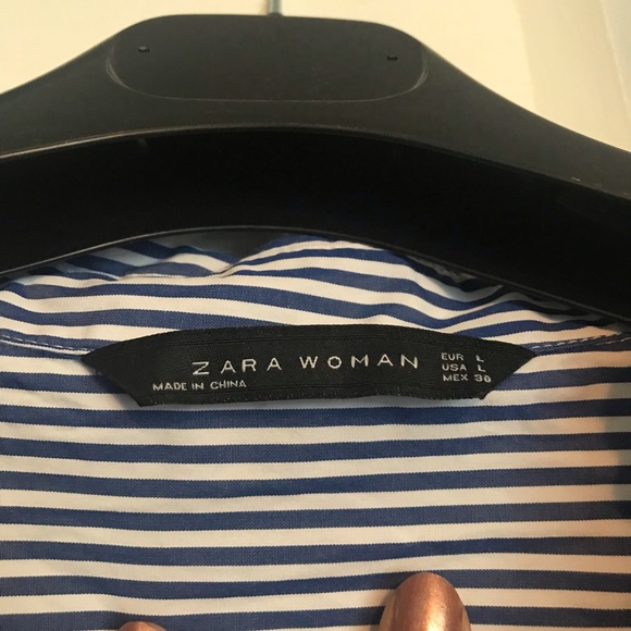 Blue and white button up Zara Shirt - Picture 3 of 6